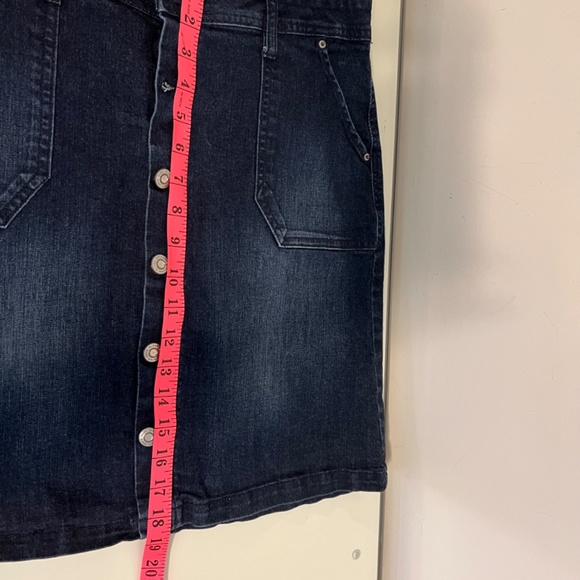 Kensie Button Up Blue Denim Jean Mini Skirt Size M - Picture 15 of 16